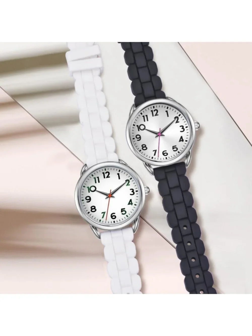 Women's 35MM Big Face Watch - Easy Reader, Waterproof, Silicone Strap